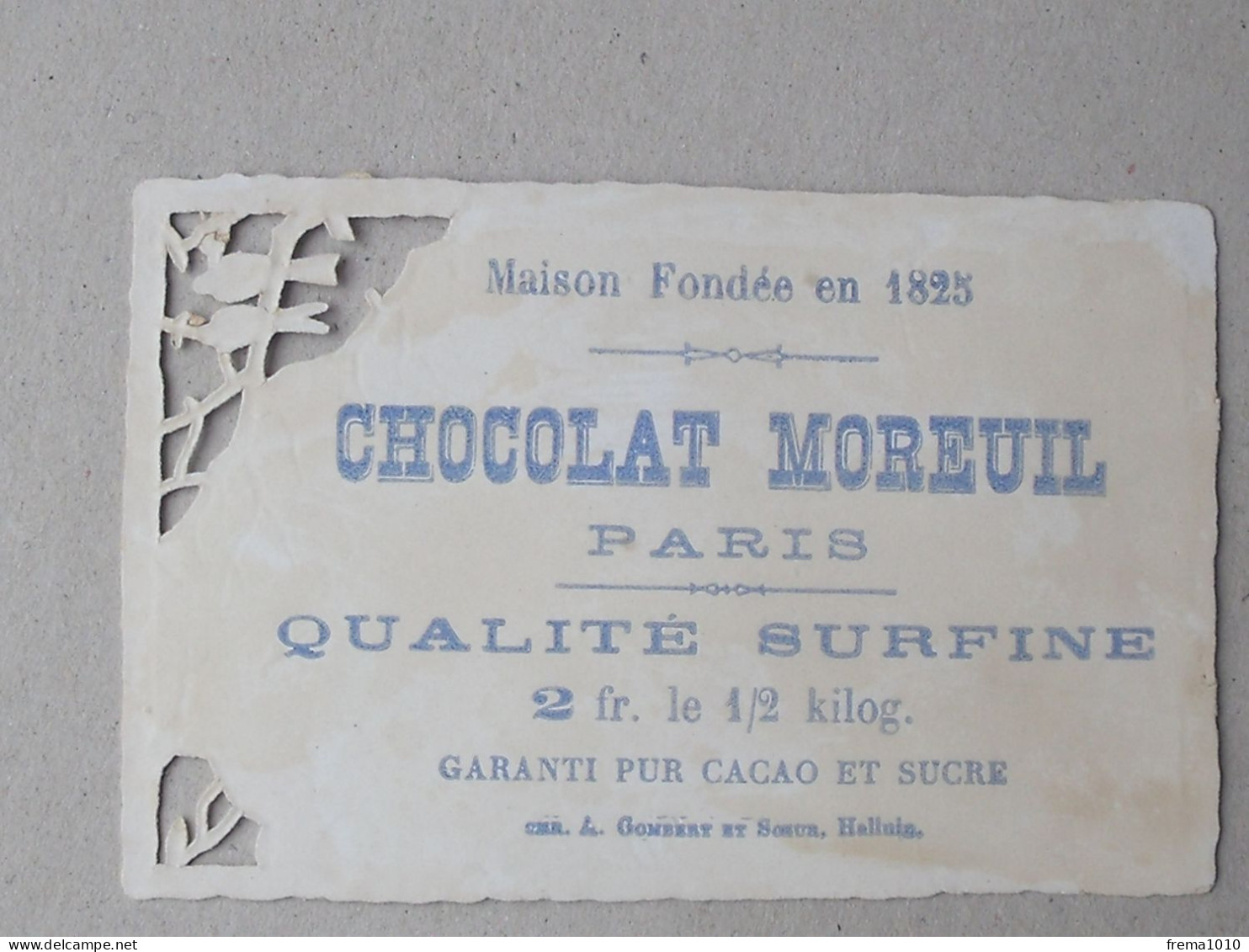 CHROMO DECOUPIS Chocolat MOREUIL: PAYSAGE Campagne Maison Cheminée Fumée Pont Lac - GONBERT - Otros & Sin Clasificación