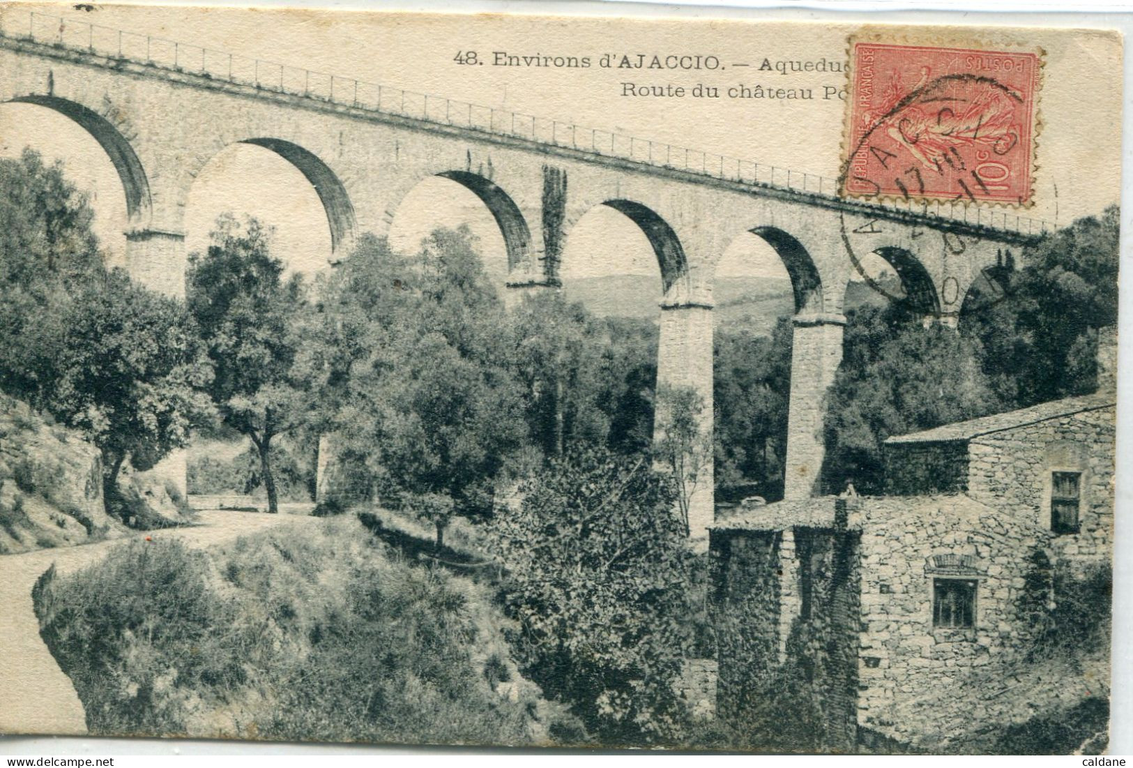 2A-CORSE  -  Environs D'AJACCIO - Aqueduc Moulin Blanc- Route Du Chateau. POZZOdi BORGO-Collection A.Guittard - Ajaccio