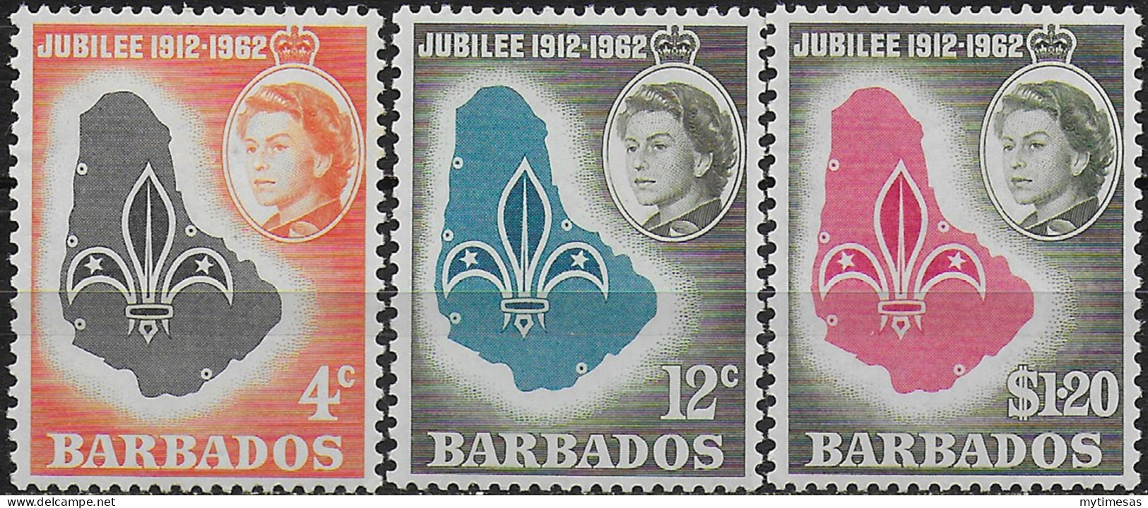 1962 Barbados Boy Scout Association 3v. MNH SG N. 309/11 - Andere & Zonder Classificatie