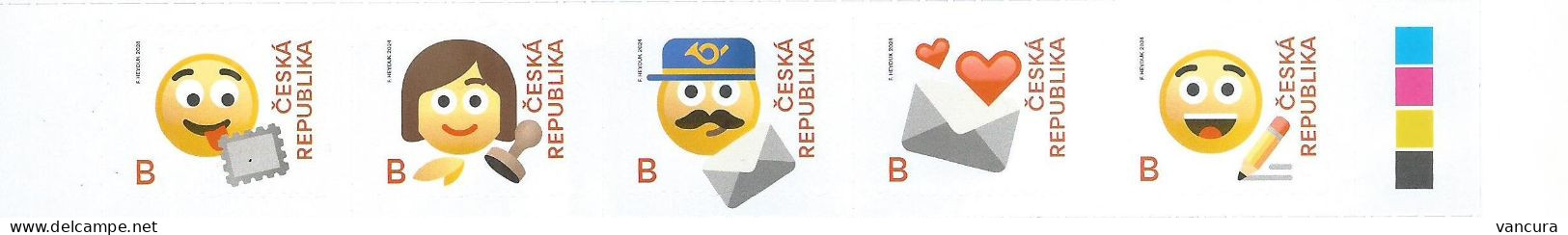 1264 - 8 Czech Republic Emojis 2024 - Unused Stamps