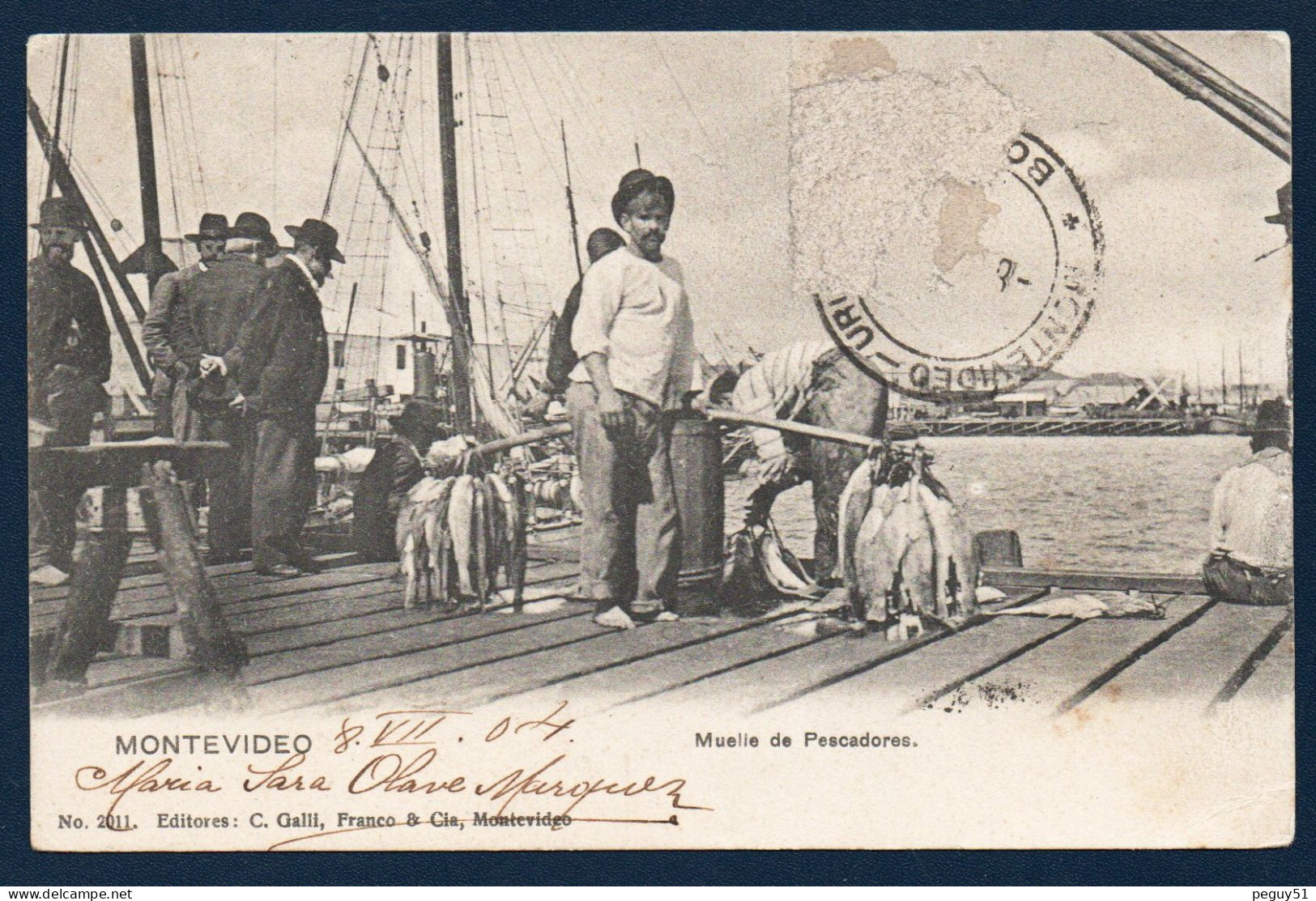Uruguay. Montevideo. Muelle De Pescadores. Scène Sur Les Docks Des Pêcheurs. 1904 - Uruguay