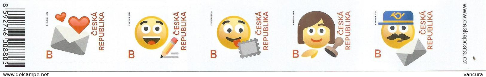 1264 - 8 Czech Republic Emojis 2024 - Unused Stamps