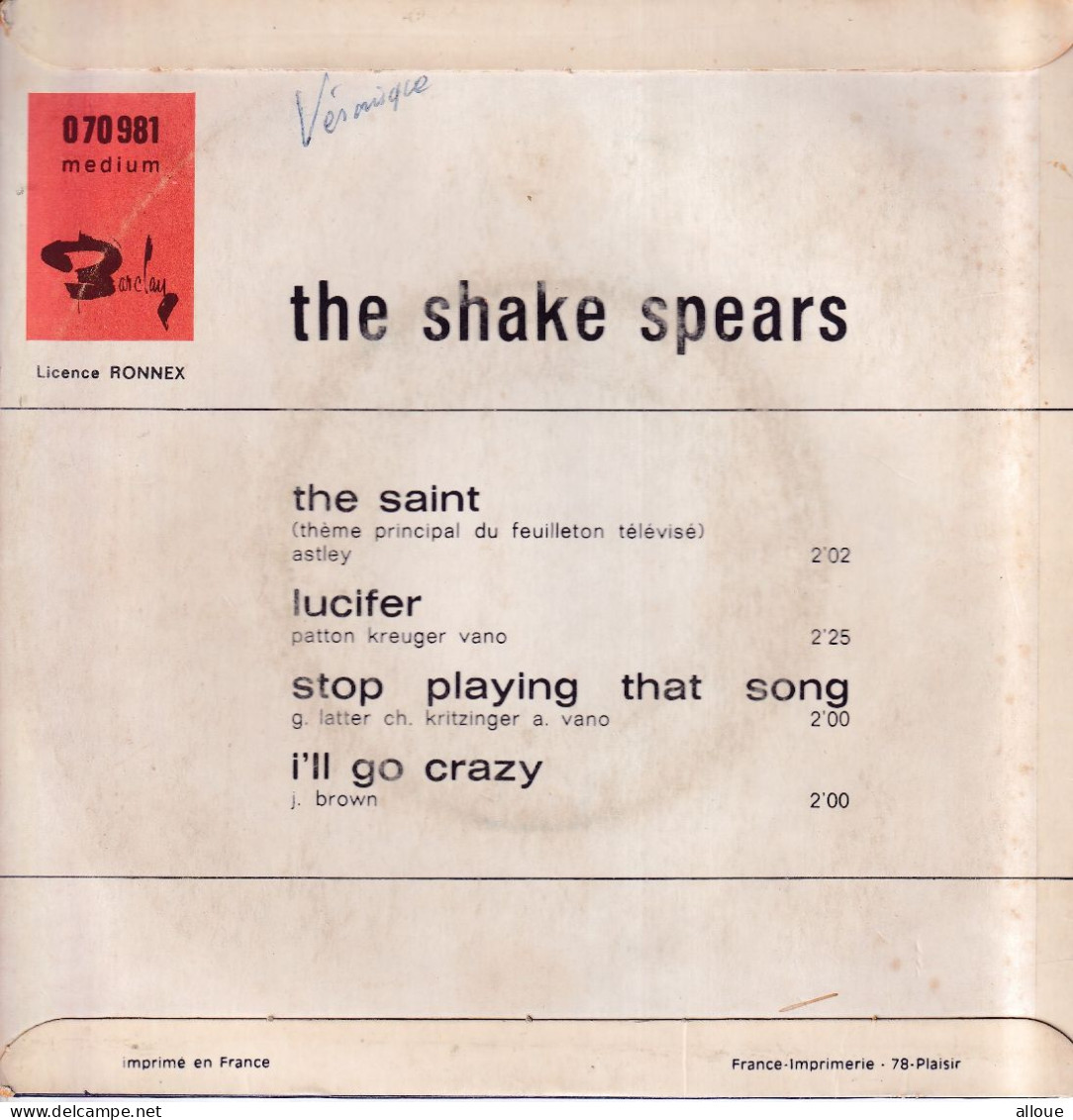 THE SHAKE SPEARS - FR EP -  THE SAINT + 3 - Rock