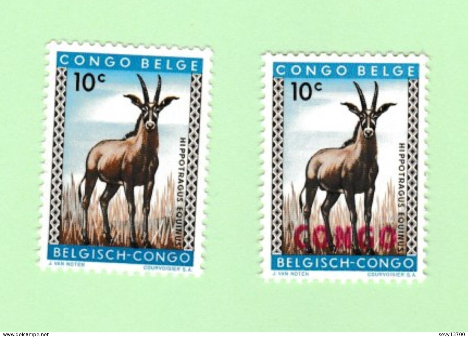 Congo Belge 13 Timbres Neufs Dont 2 Oblitérés Les Fleurs Rhinocéros Orynx Okapi (7 Timbres Surimpression Congo) - Unused Stamps