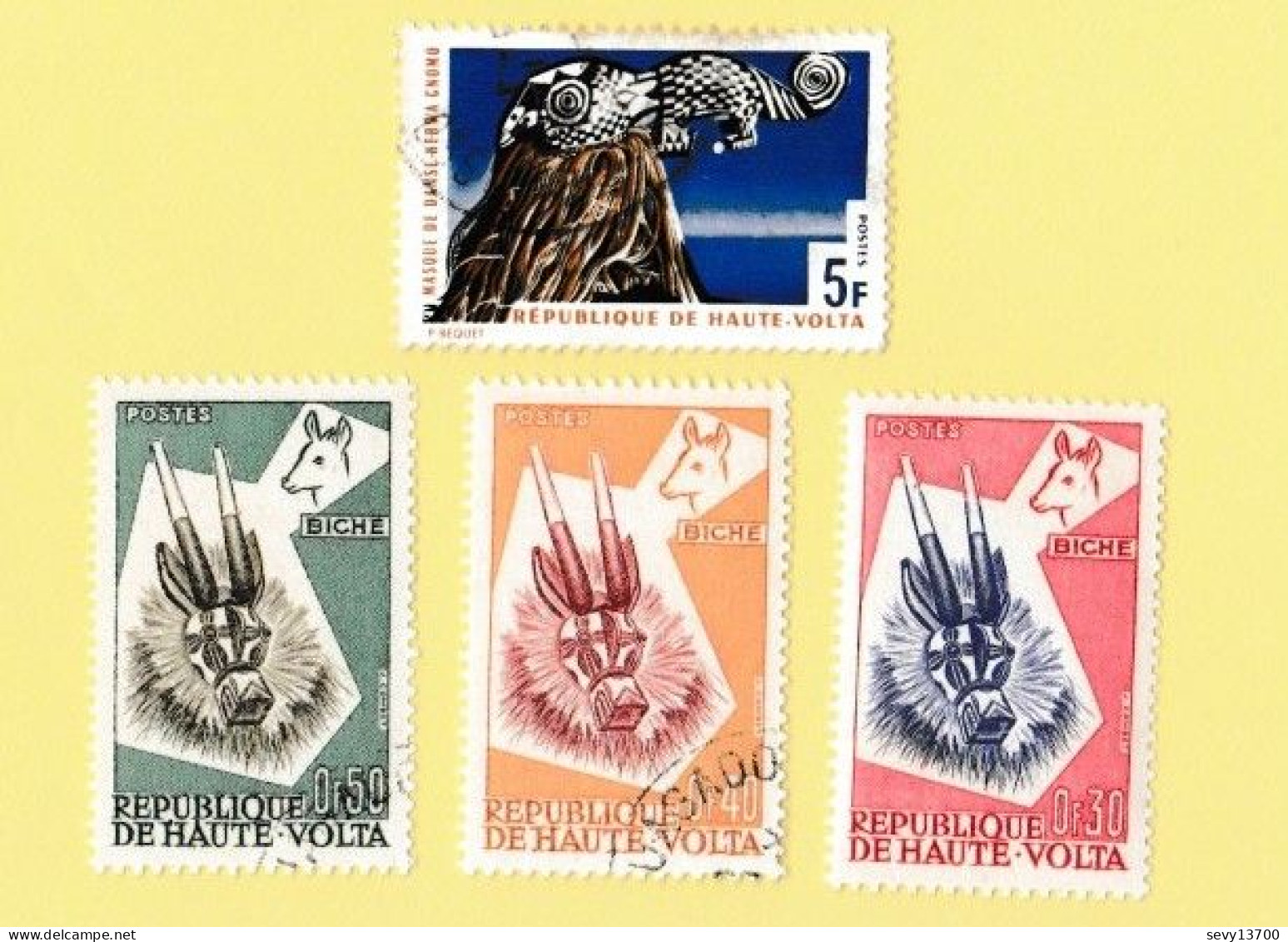 Haute Volta 25 timbres - Mosquée, Cathédrale, Eglise, bateau, Roi Baudouin, Youri Gagarine folklore, masques, animaux