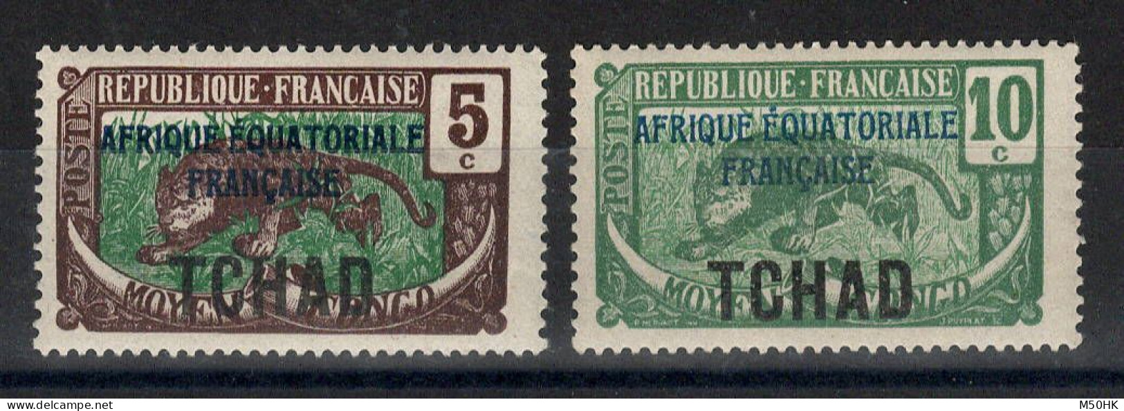 Tchad - Variété Surcharge Bleue - YV 22b & 23a N* MH - Unused Stamps