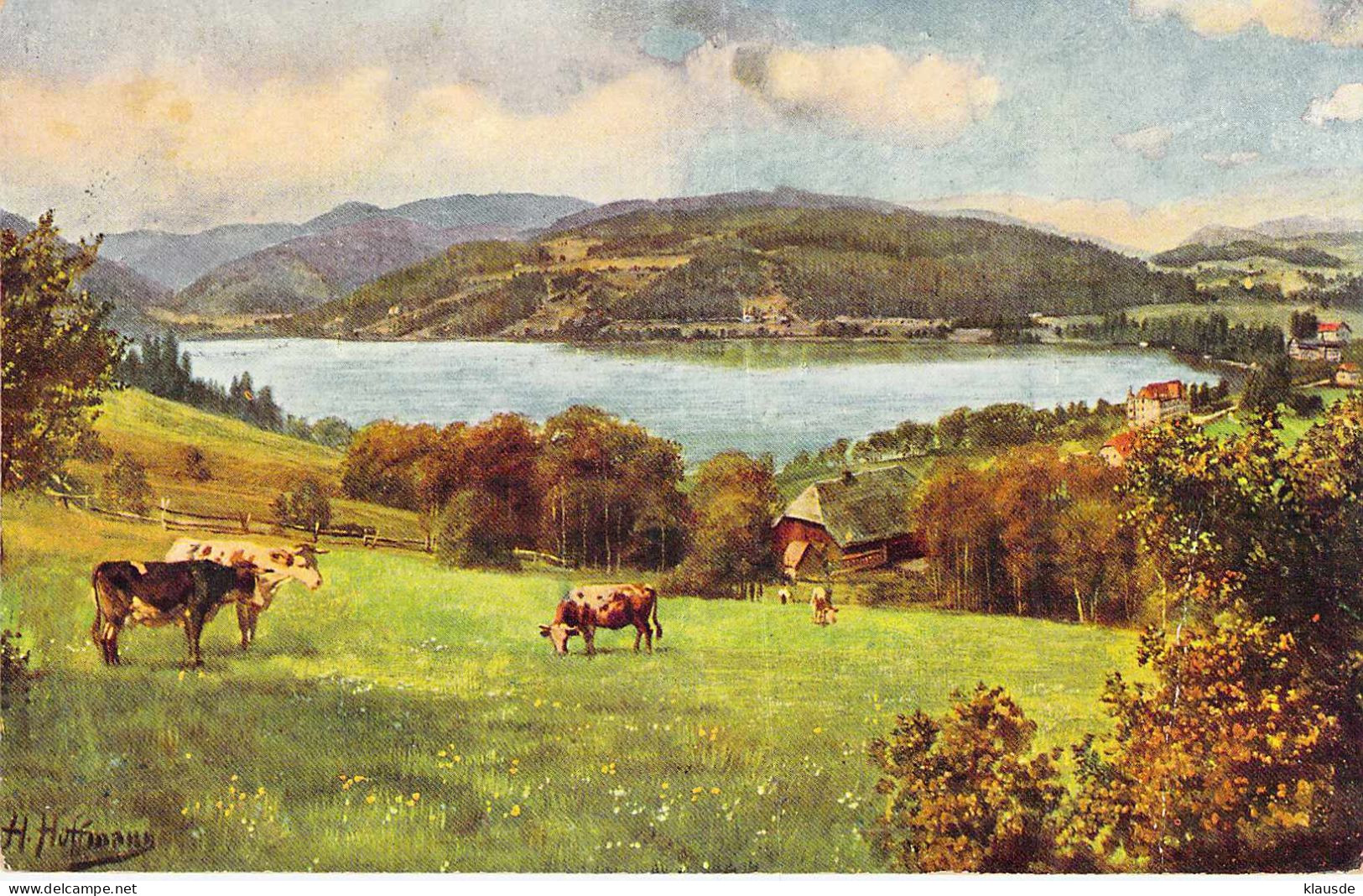 Titisee Mit Feldberg Künstlerkarte H.Hoffmann Bahnpost Gel.1904 - Titisee-Neustadt