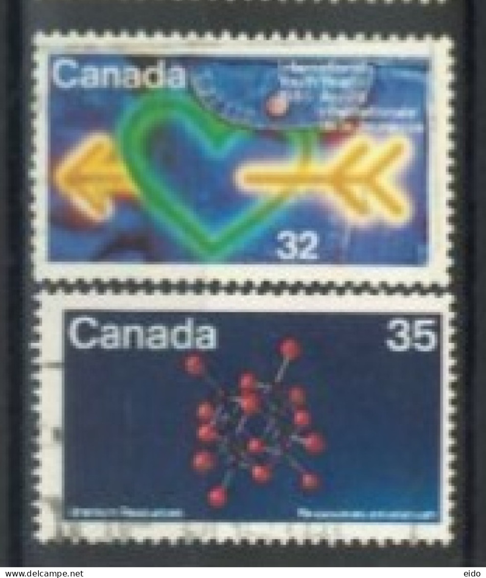 CANADA - 1980/84, INTERNATIONAL YOUTH YEAR & URANIUM RESOURCES STAMPS SET OF 2, USED. - Usados
