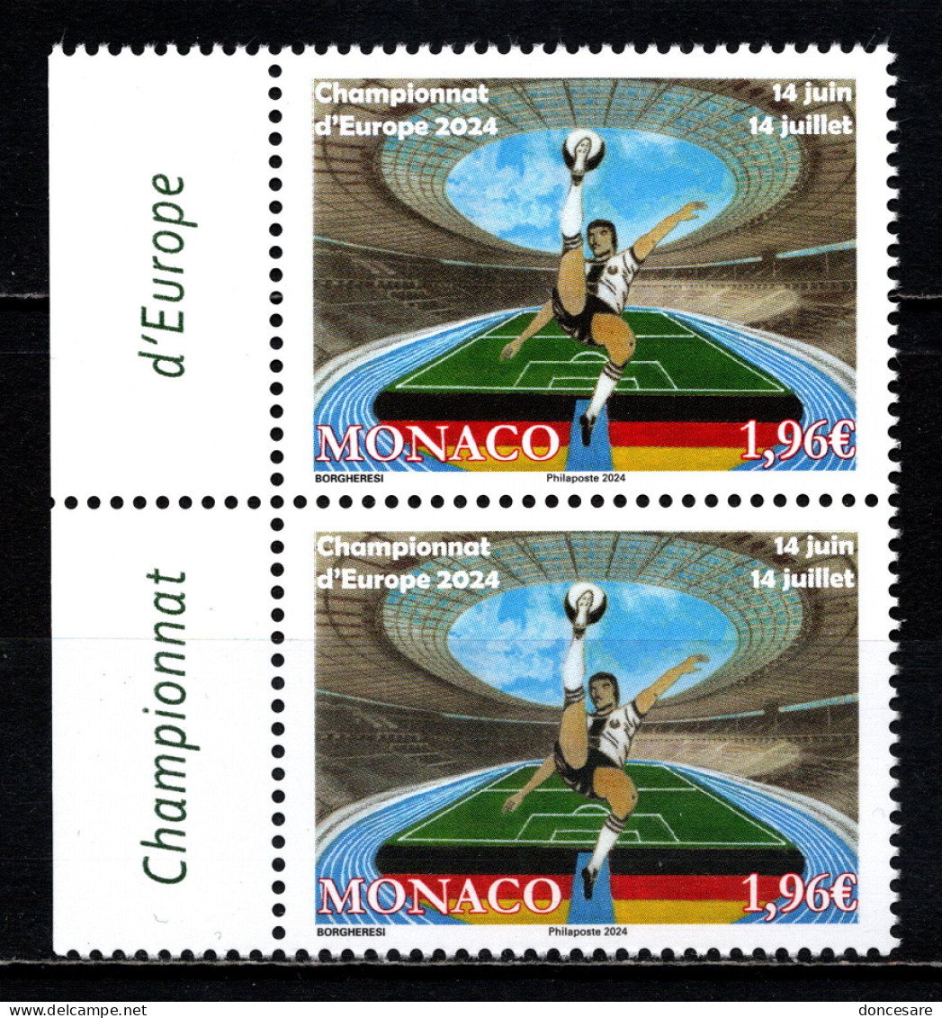 MONACO 2024 - PAIRE / CHAMPIONNAT D'EUROPE DE FOOTBALL - NEUFS ** - Unused Stamps