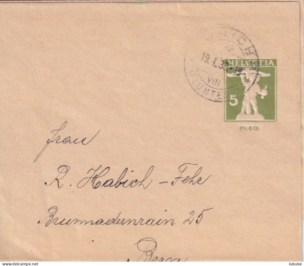 Streifband 48  Zürich Fluntern - Bern        1933 - Stamped Stationery