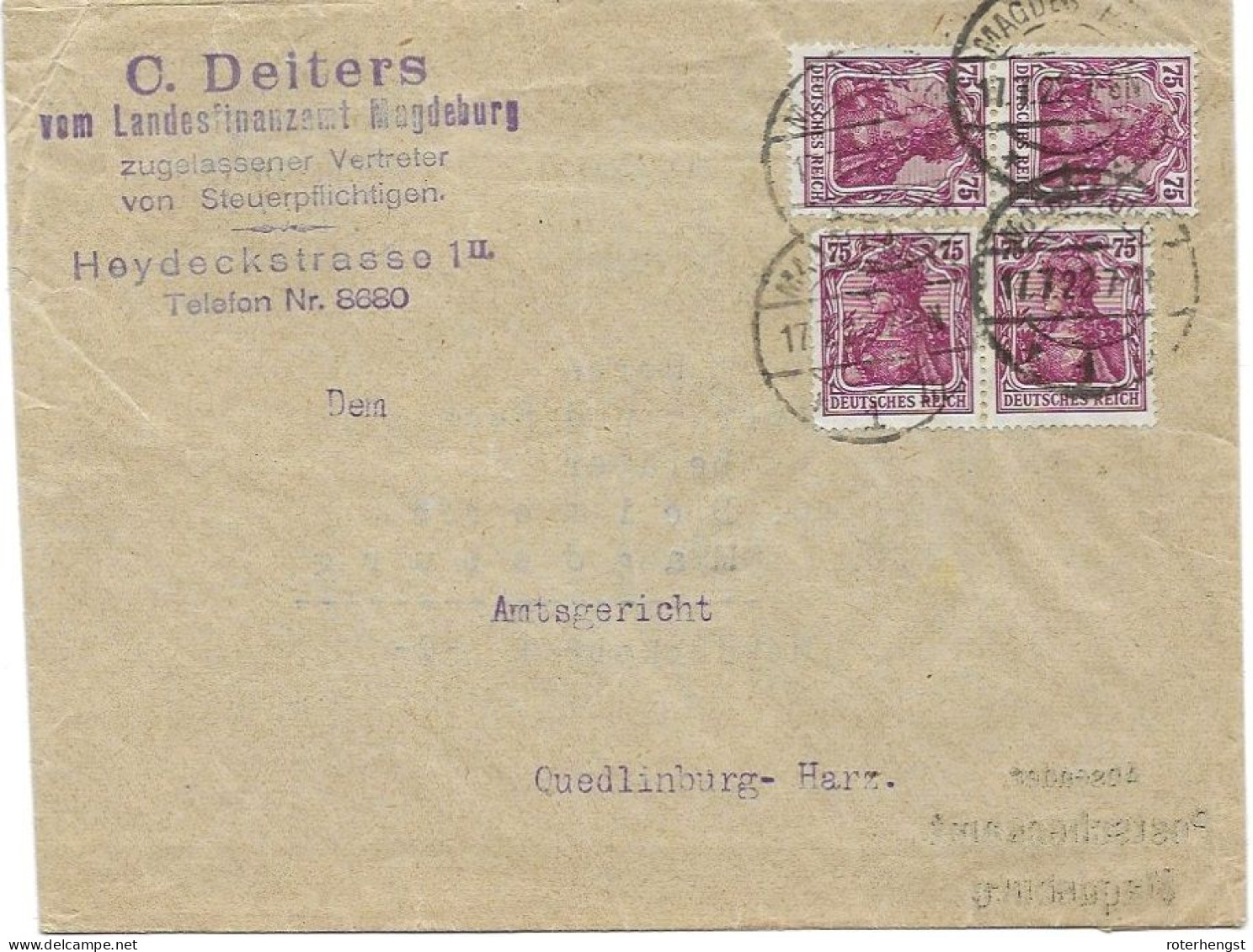 Germany Inflation R-letter Magdeburg 17.7.1922 Michel 197a - Covers & Documents