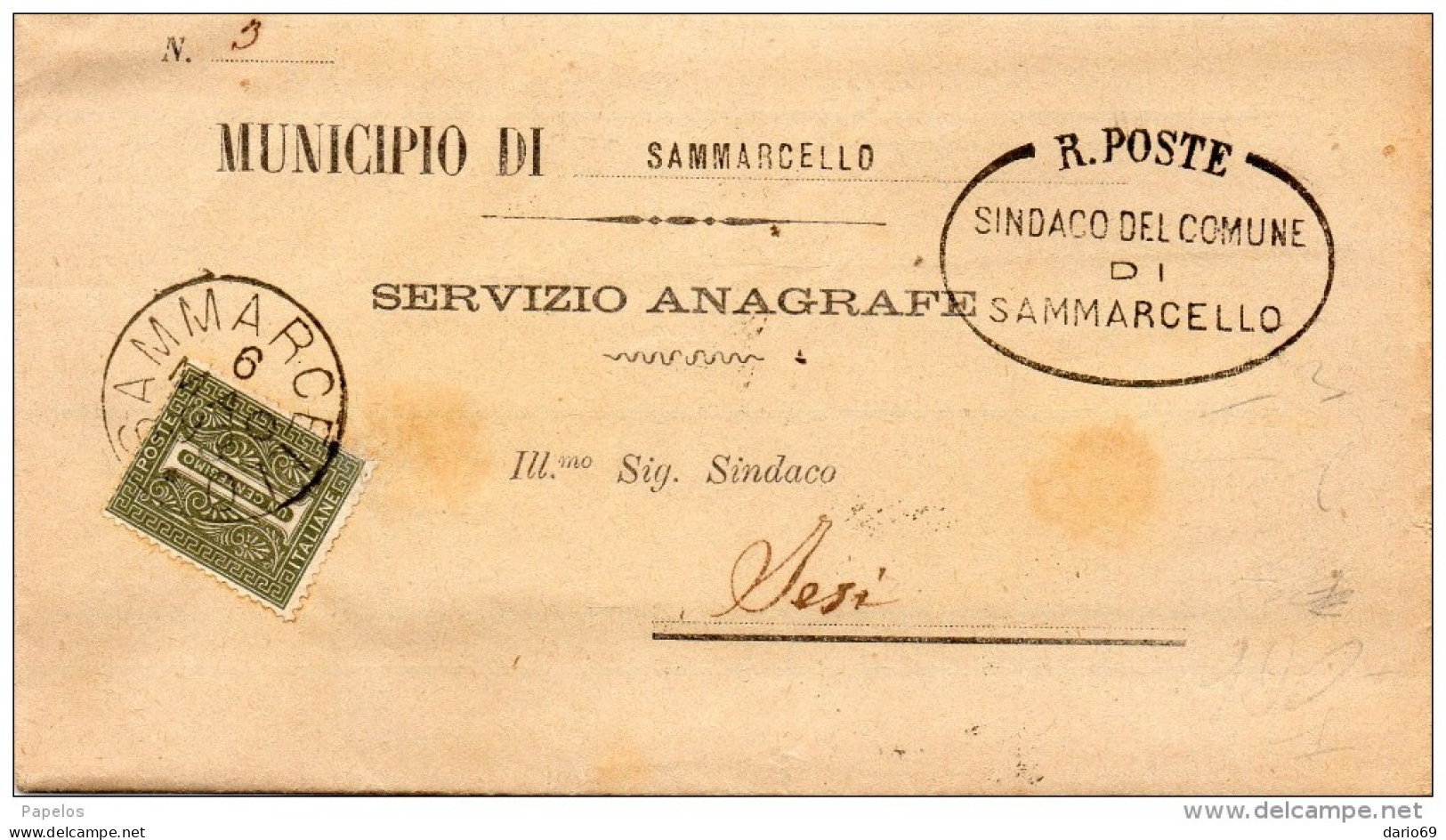 1893 LETTERA CON ANNULLO SAMMARCELLO ANCONA - Marcofilie