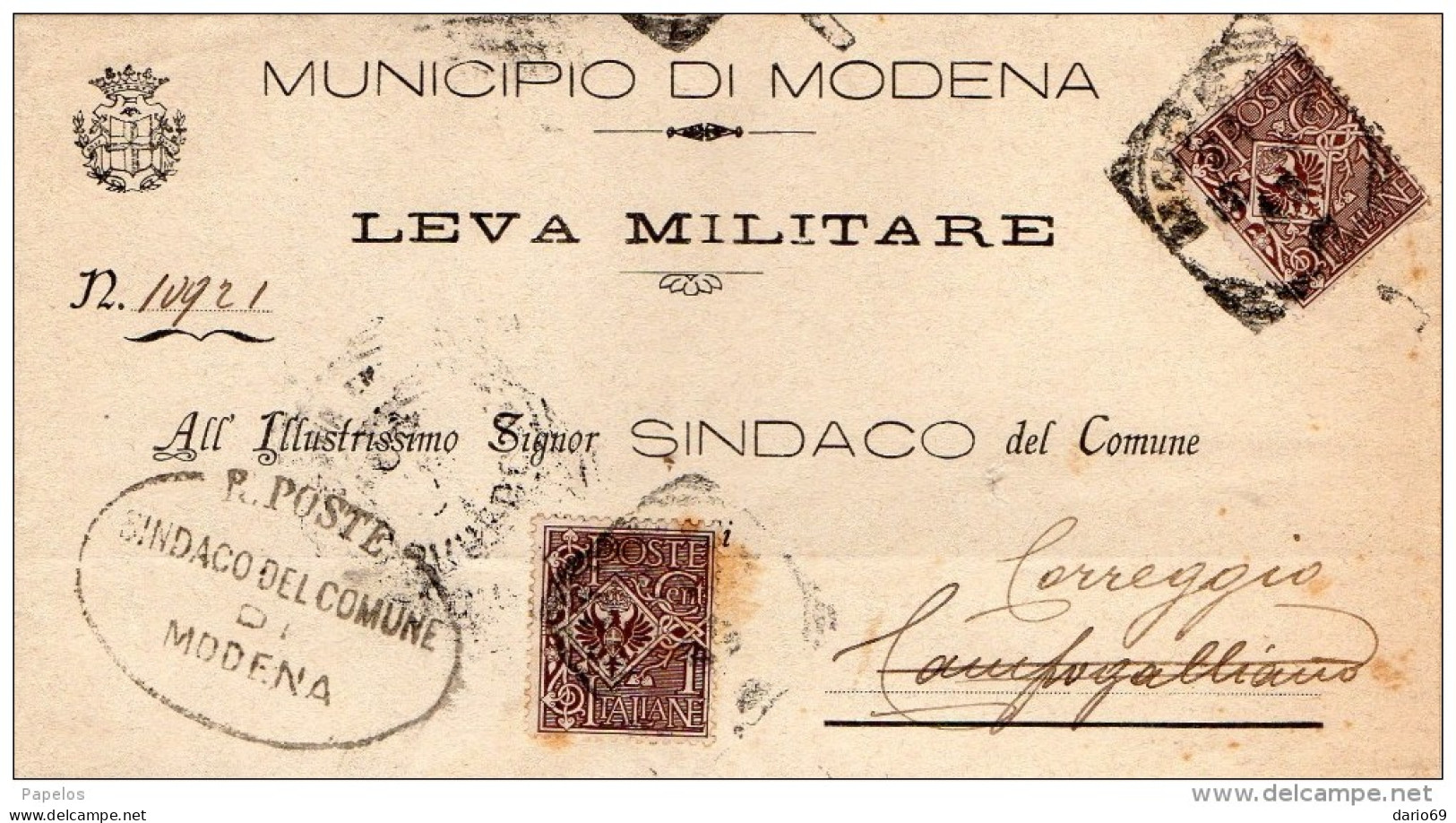 1909  LETTERA CON ANNULLO  MODENA - Marcophilia