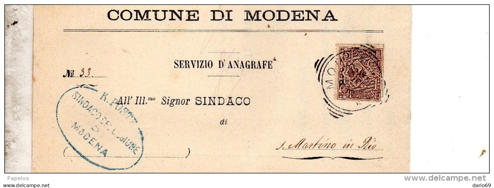 1906  LETTERA CON ANNULLO  MODENA - Storia Postale