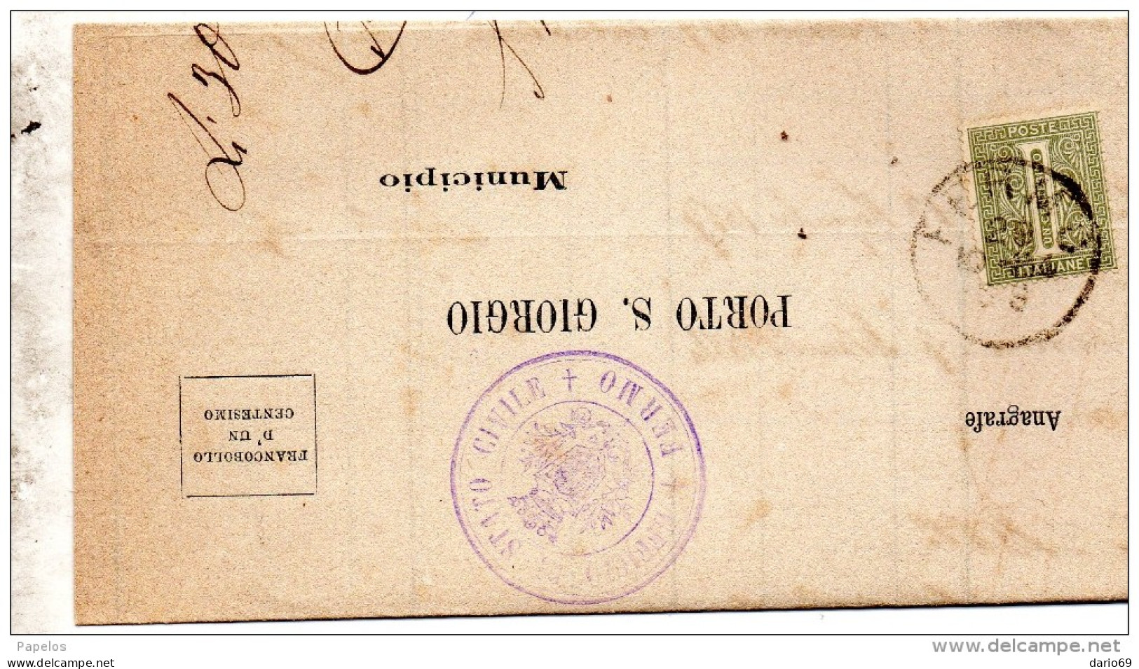1884  LETTERA CON ANNULLO FERMO - Poststempel