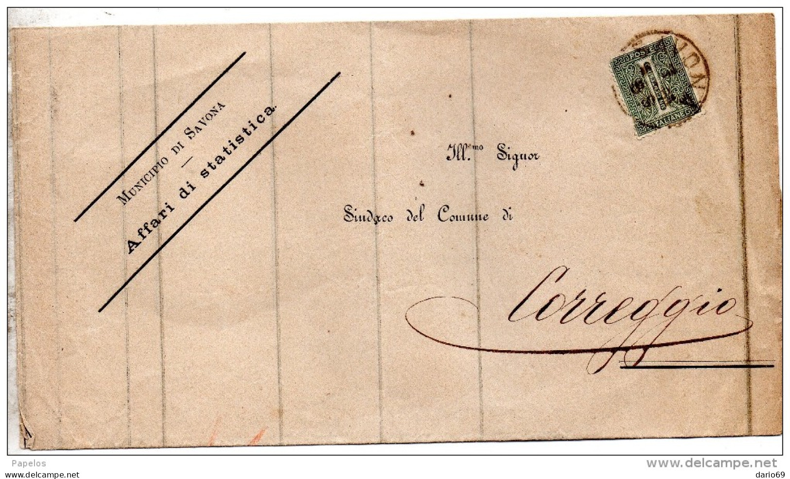 1881   LETTERA CON ANNULLO  SAVONA - Marcofilie