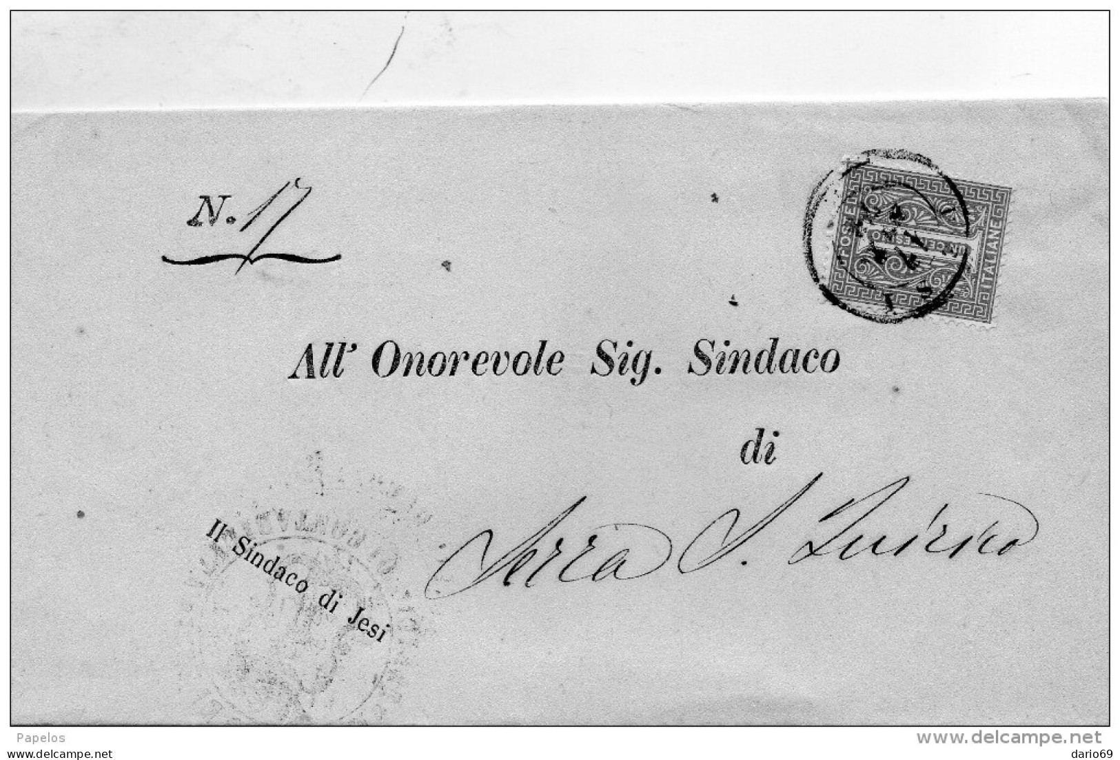 1877  LETTERA CON ANNULLO  JESI - Poststempel