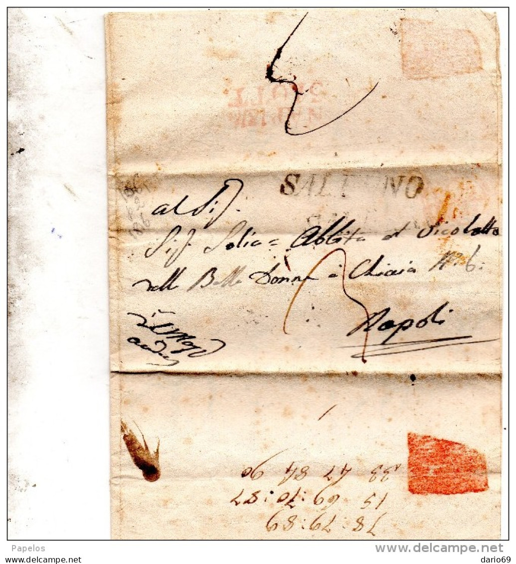 1816 LETTERA CON ANNULLO SALERNO - ...-1850 Préphilatélie