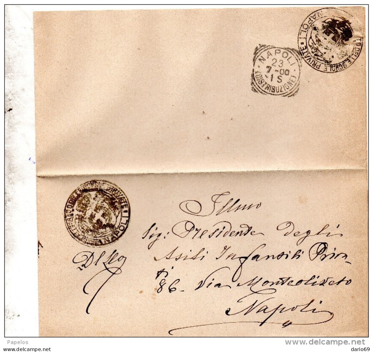 1900 LETTERA CON ANNULLO NAPOLI - Marcofilía