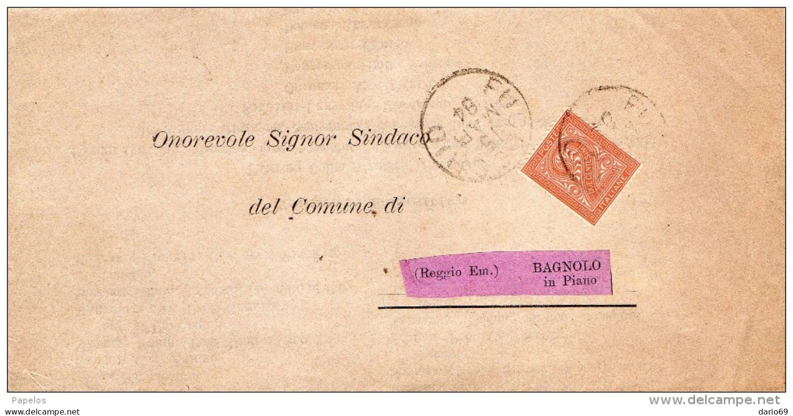 1884   LETTERA CON ANNULLO FUCECCHIO FIRENZE - Poststempel