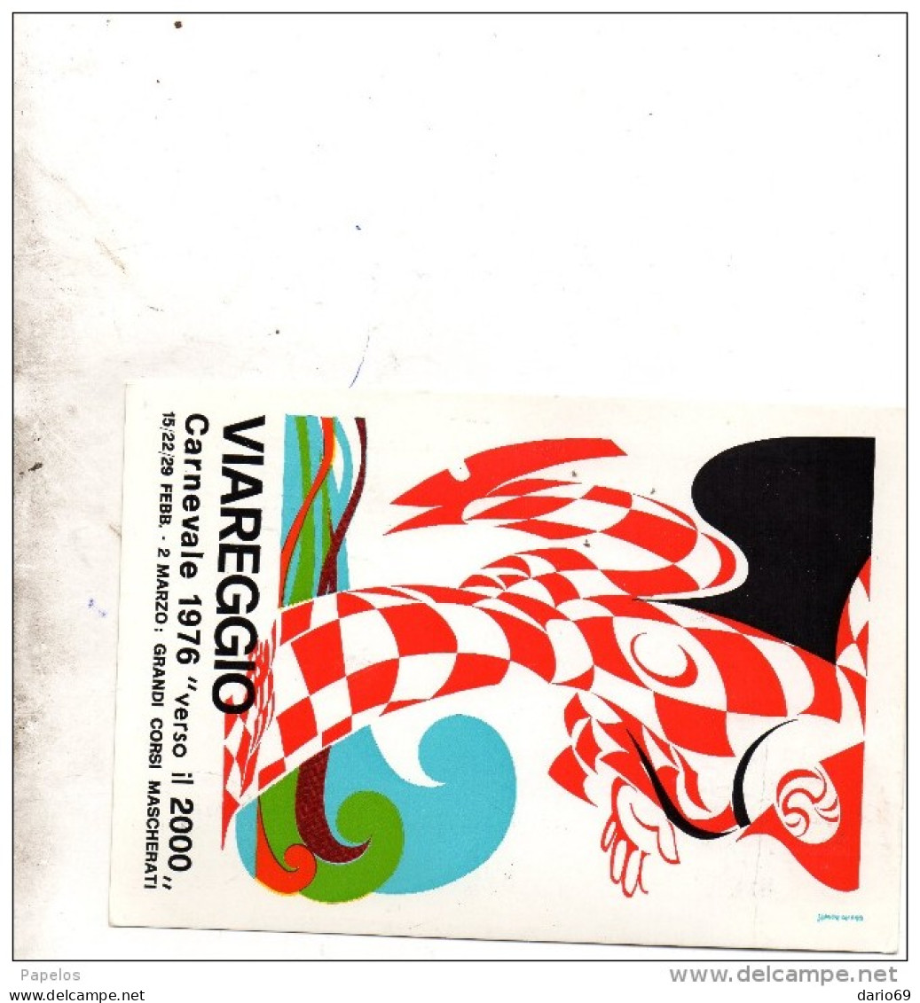 1976 CARTOLINA CON ANNULLO VIAREGGIO - CARNEVALE 76 - 1971-80: Marcofilie