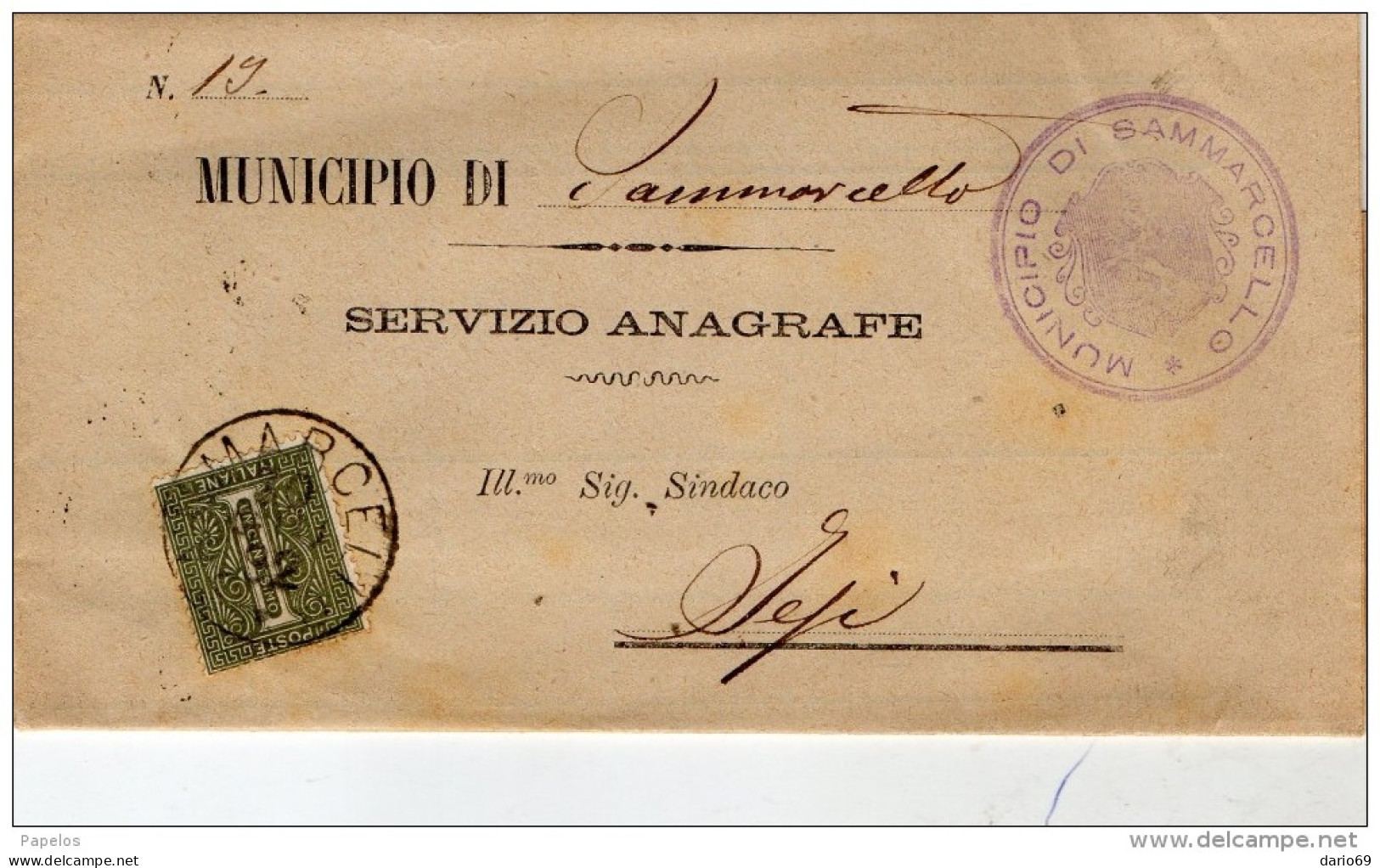 1892   LETTERA  CON ANNULLO SAN MARCELLO ANCONA - Marcophilie