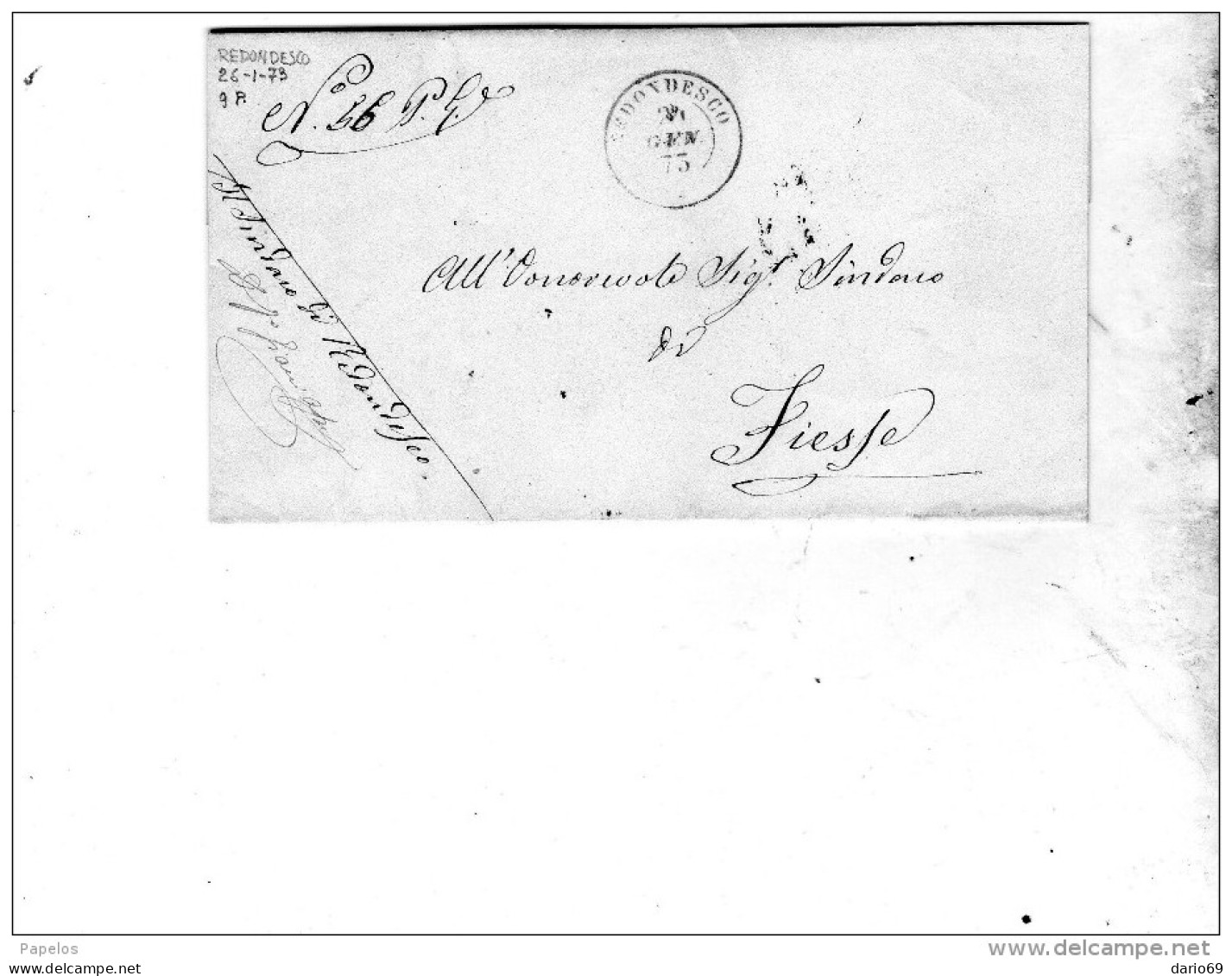 1873   LETTERA  CON ANNULLO REDONDESCO   MANTOVA - Marcofilía