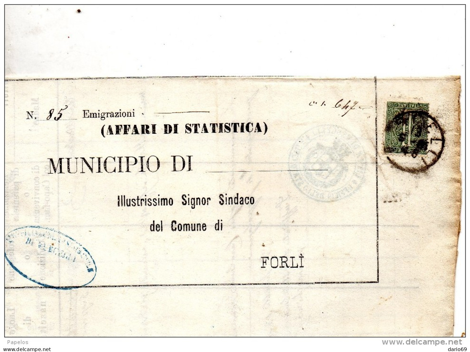 1879   LETTERA CON ANNULLO  VERCELLI - Marcophilia