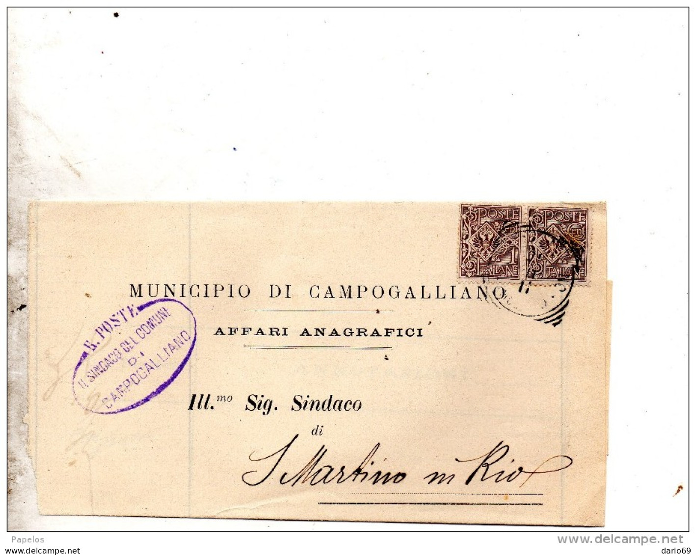 1911 LETTERA CON ANNULLO CAMPOGALLIANO MODENA - Marcofilía