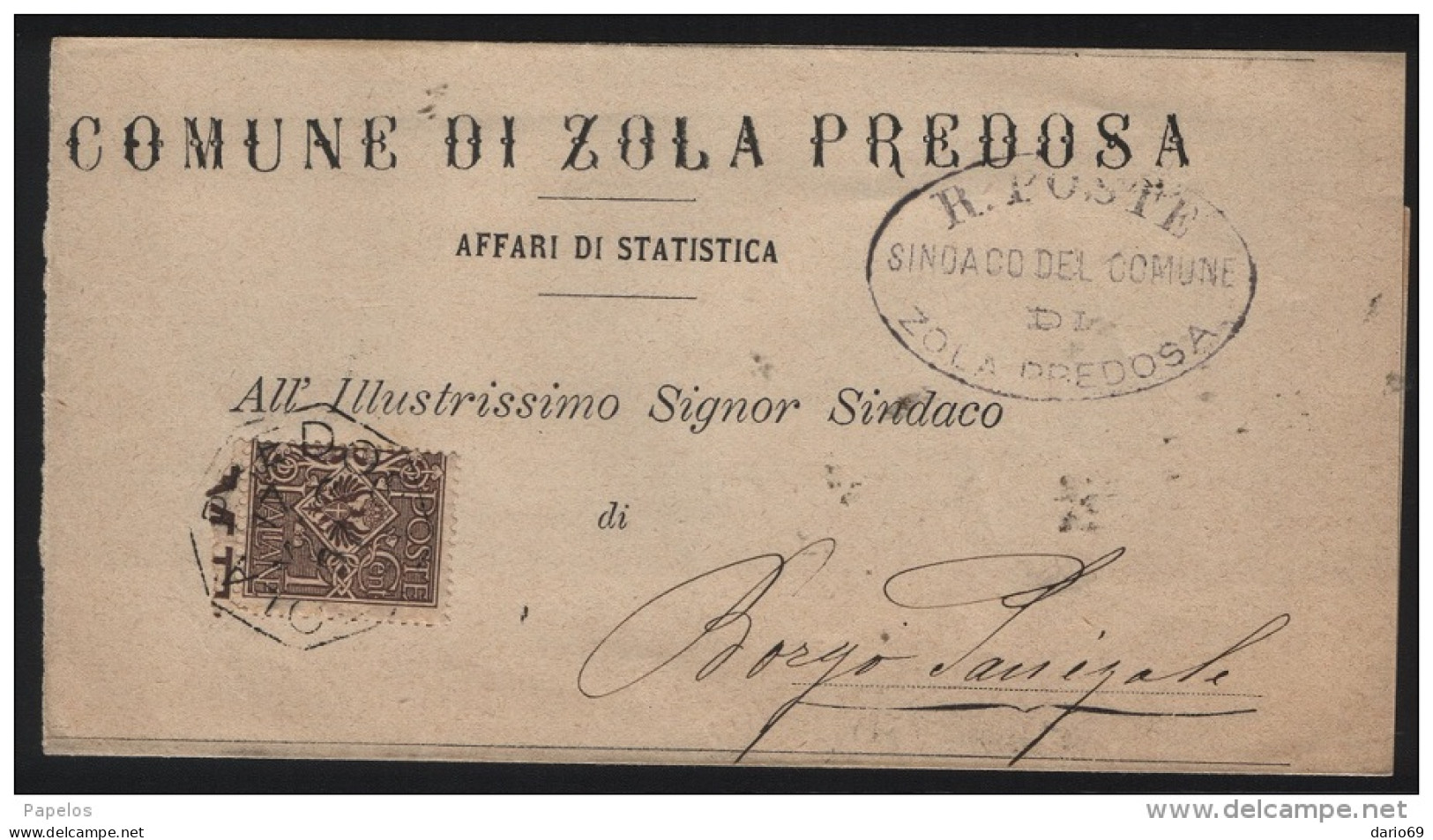 1907 LETTERA CON ANNULLO ZOLA PEDROSA BOLOGNA - Storia Postale