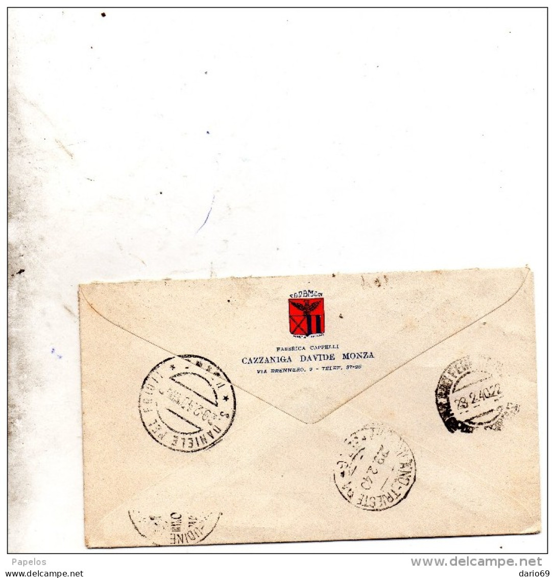 1940   LETTERA ESPRESSO CON ANNULLO  MONZA MILANO + AMBULANTE MILANO TRIESTE - Poststempel