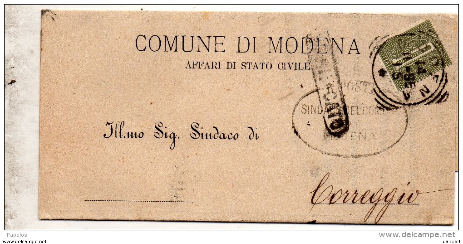 1895  LETTERA  CON ANNULLO MODENA - Storia Postale
