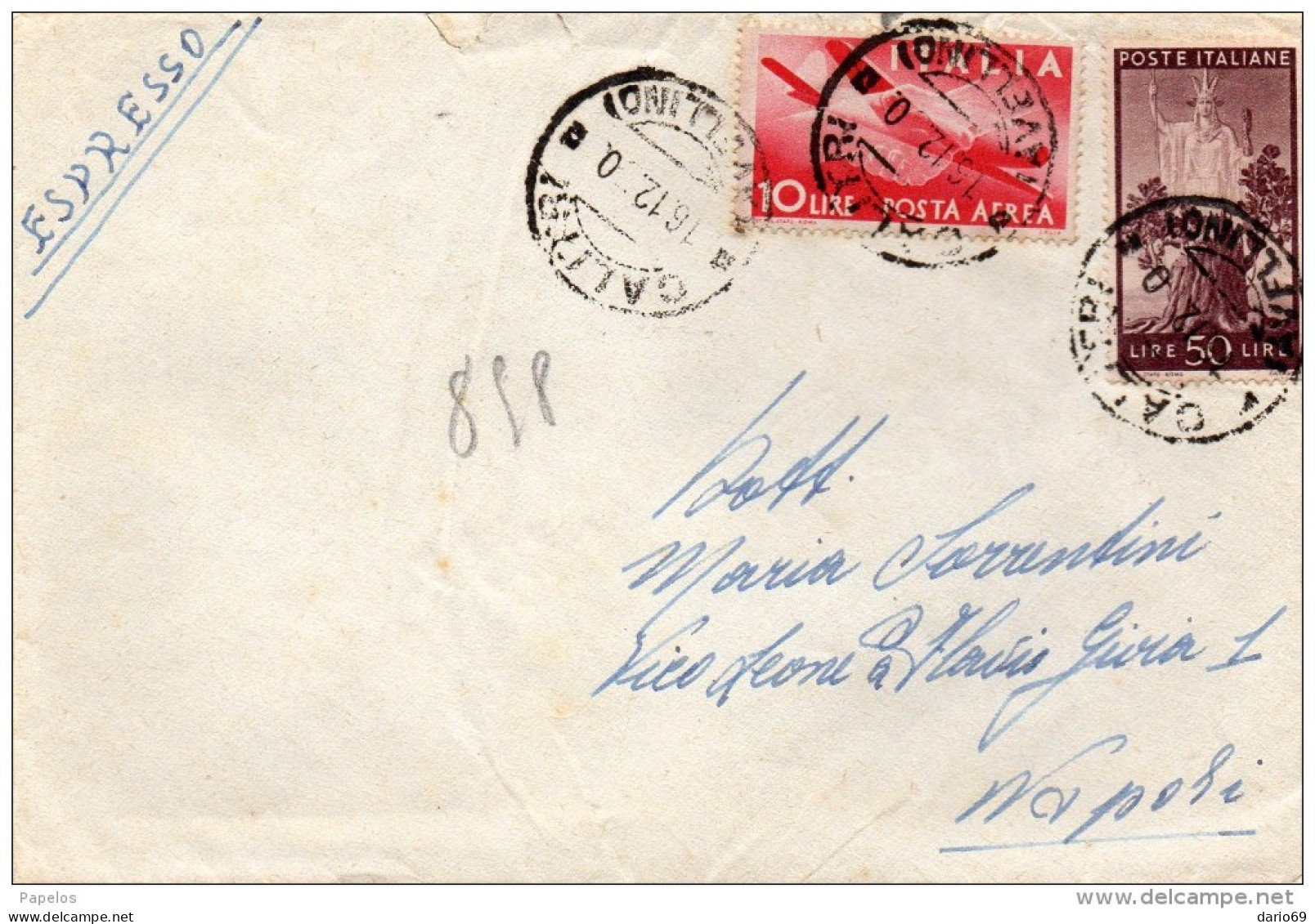 1950 LETTERA ESPRESSO CON ANNULLO CALITRI AVELLINO - 1946-60: Poststempel