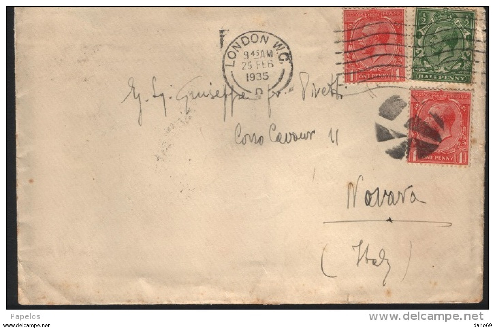 1935  LETTERA CON ANNULLO  LONDRA - Cartas & Documentos