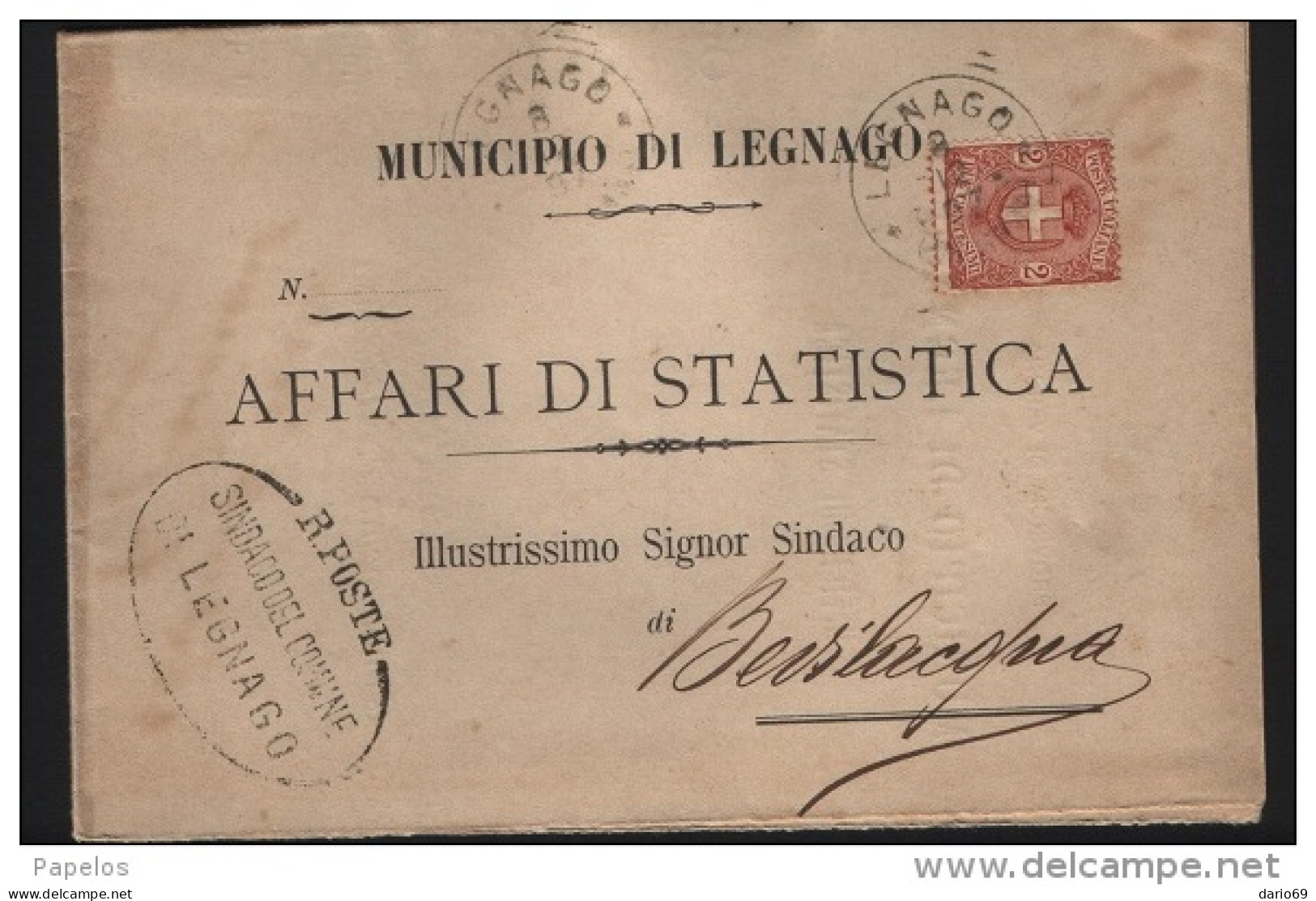 1897   LETTERA CON ANNULLO  LEGNAGO VERONA - Poststempel