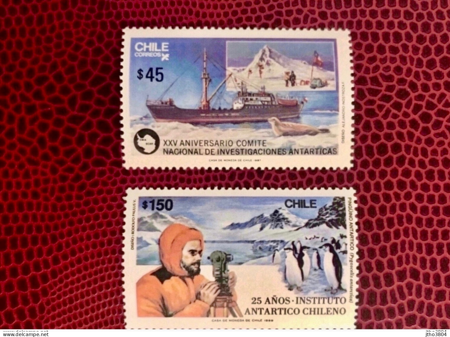 CHILI 1987 1989 2 V Neuf MNH ** Antarctique Antartico CHILE - Penguins