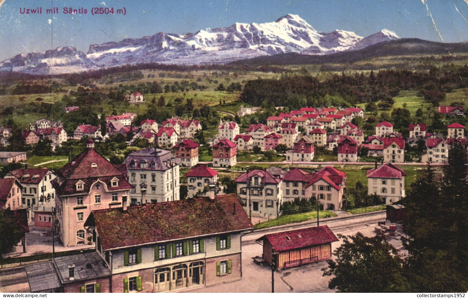 UZWIL, ST. GALLEN, ARCHITECTURE, MOUNTAIN, SWITZERLAND, POSTCARD - Uzwil