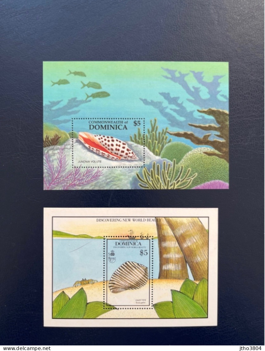 DOMINIQUE ** 1987 2 Bloc Neuf MNH Conchiglia Coquillage Shell Cáscara Schale Dominica - Coquillages