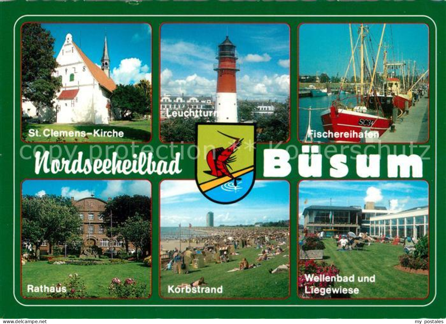 73259998 Buesum Nordseebad Leuchtturm St. Clemens-Kirche Rathaus Buesum Nordseeb - Büsum