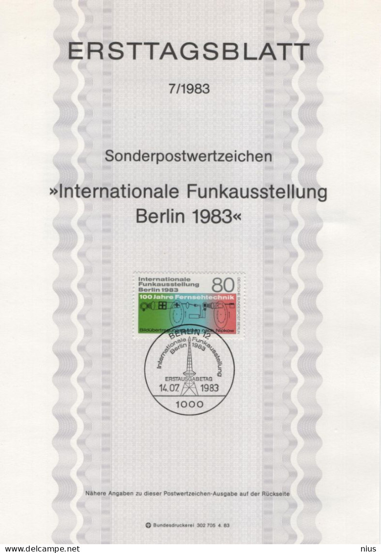 Germany Deutschland 1983-07 Internationale Funkausstellung, International Radio Exhibition, TV, Canceled In Berlin - 1981-1990