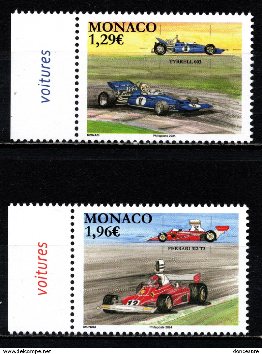 MONACO 2024 - SERIE 2 TP /  LES VOITURES DE COURSE MYTHIQUES - NEUFS ** - Unused Stamps