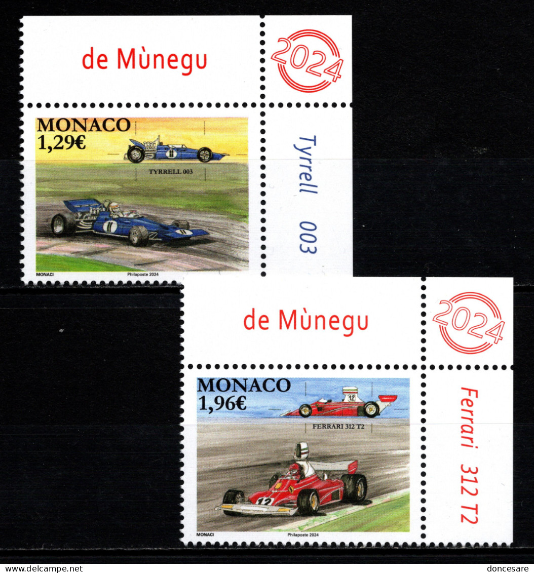 MONACO 2024 - SERIE 2 TP /  LES VOITURES DE COURSE MYTHIQUES - NEUFS ** - Unused Stamps