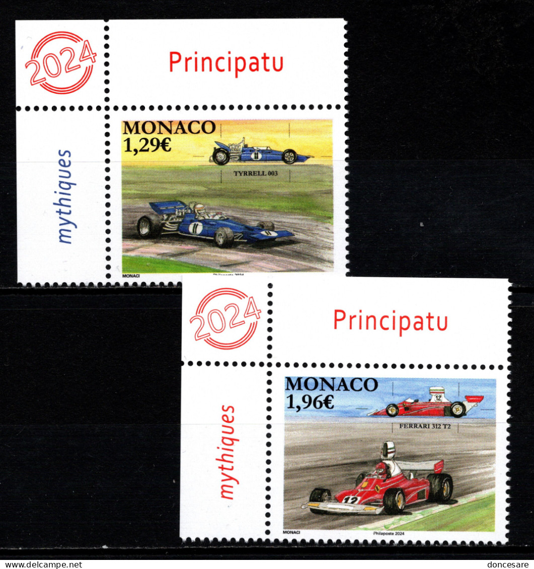 MONACO 2024 - SERIE 2 TP /  LES VOITURES DE COURSE MYTHIQUES - NEUFS ** - Unused Stamps