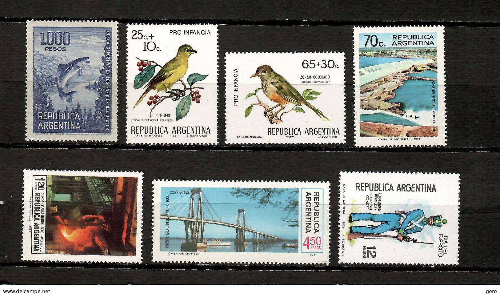 Argentina  1968-74  .-   Y&T  Nº   827-917/18-982/84-1052   ** - Unused Stamps