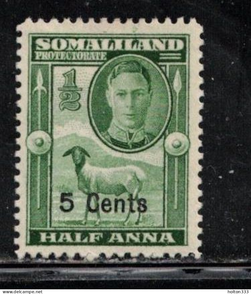 SOMALILAND PROTETORATE Scott # 116 MH - KGVI & Sheep With Surcharge - Somaliland (Protectorate ...-1959)