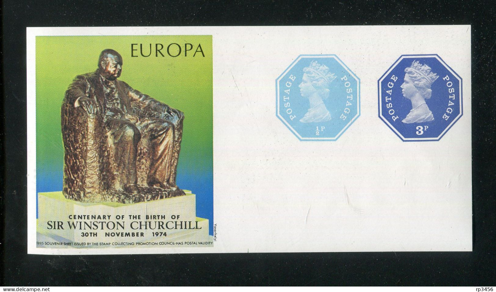 "GROSSBRITANIEN" 1974, Ganzsachenaufkleber "Winston Churchill" ** (R1254) - Cartas & Documentos