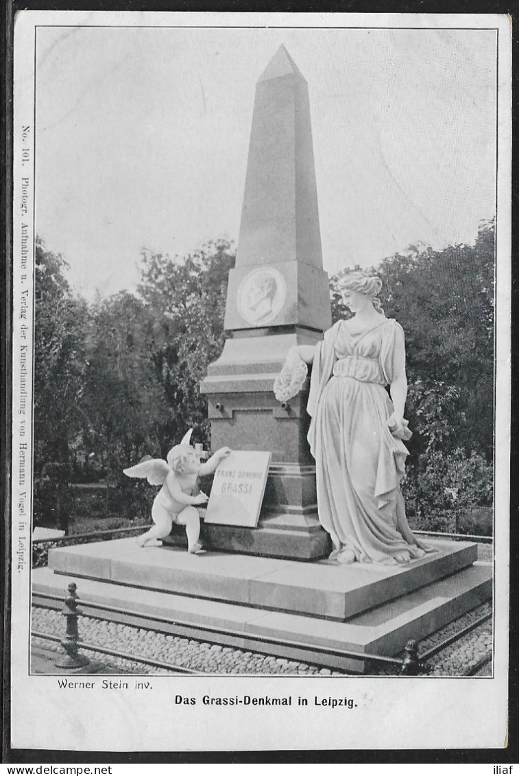 Germany. Leipzig. Das Grassi-Denkmal. Illustrated View Posted Postcard - Leipzig