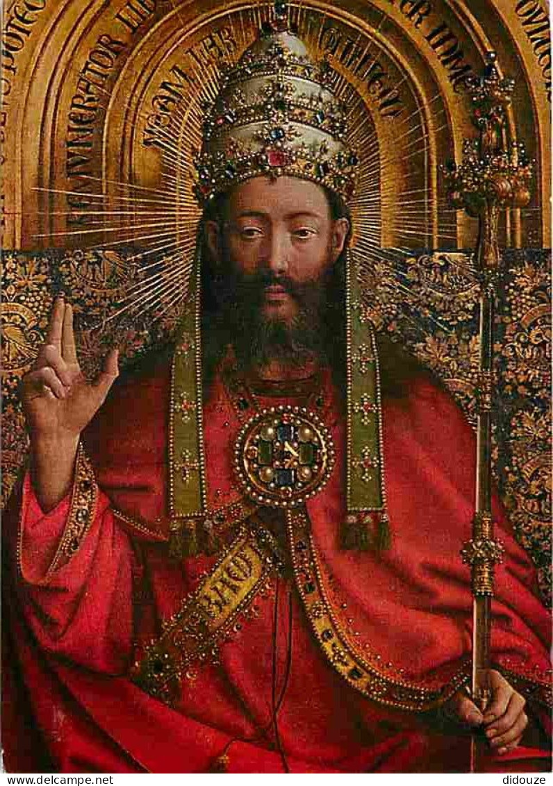Art - Peinture Religieuse - Van Eyck - Het Lam Gods - Le Christ En Gloire - Gent - Sint-Baafskathedraal - CPM - Voir Sca - Tableaux, Vitraux Et Statues