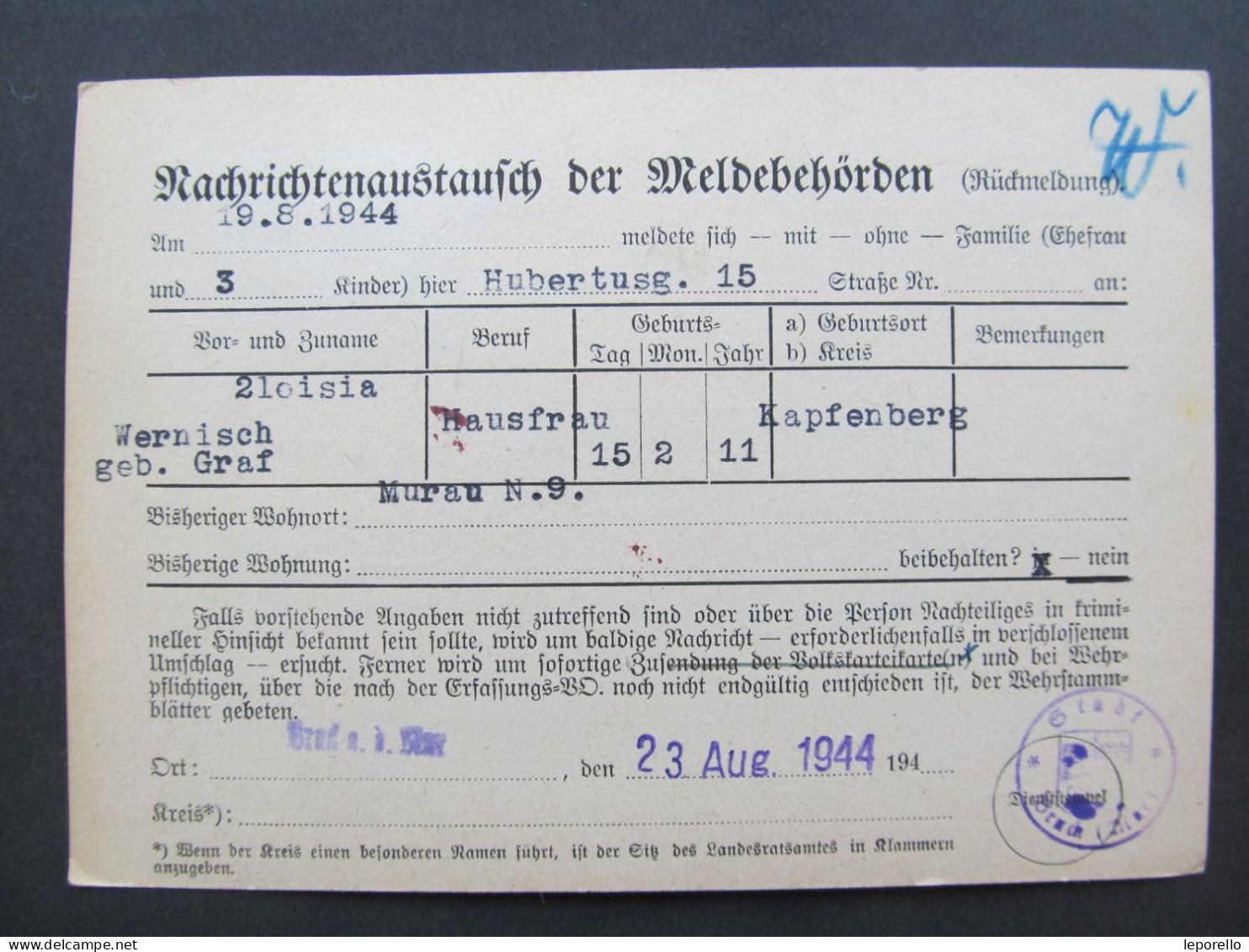 KARTE Bruck A-d-Mur - Murau 1944 // D*59501 - Covers & Documents