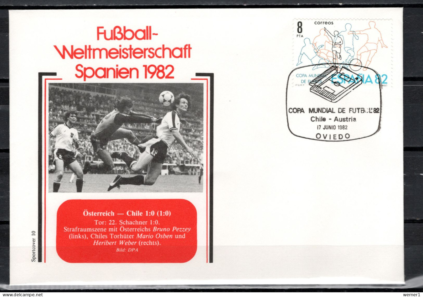 Spain 1982 Football Soccer World Cup Commemorative Cover Match Austria - Chile 1:0 - 1982 – Espagne